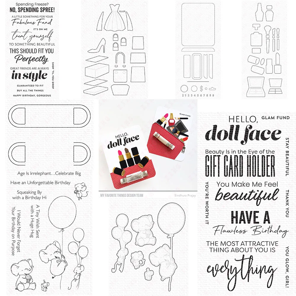

New Diy Universal Money Loops Card Metal Cutting Dies Set Unforgettable Birthday Iconic Beauty Always in Fashion Silicone Stamps