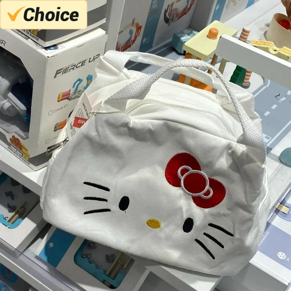 

Sanrio hello kitty Canvas Travel storage Bag Cartoon Handbag girl Insulation bento bag lunch box tote shoulder bag