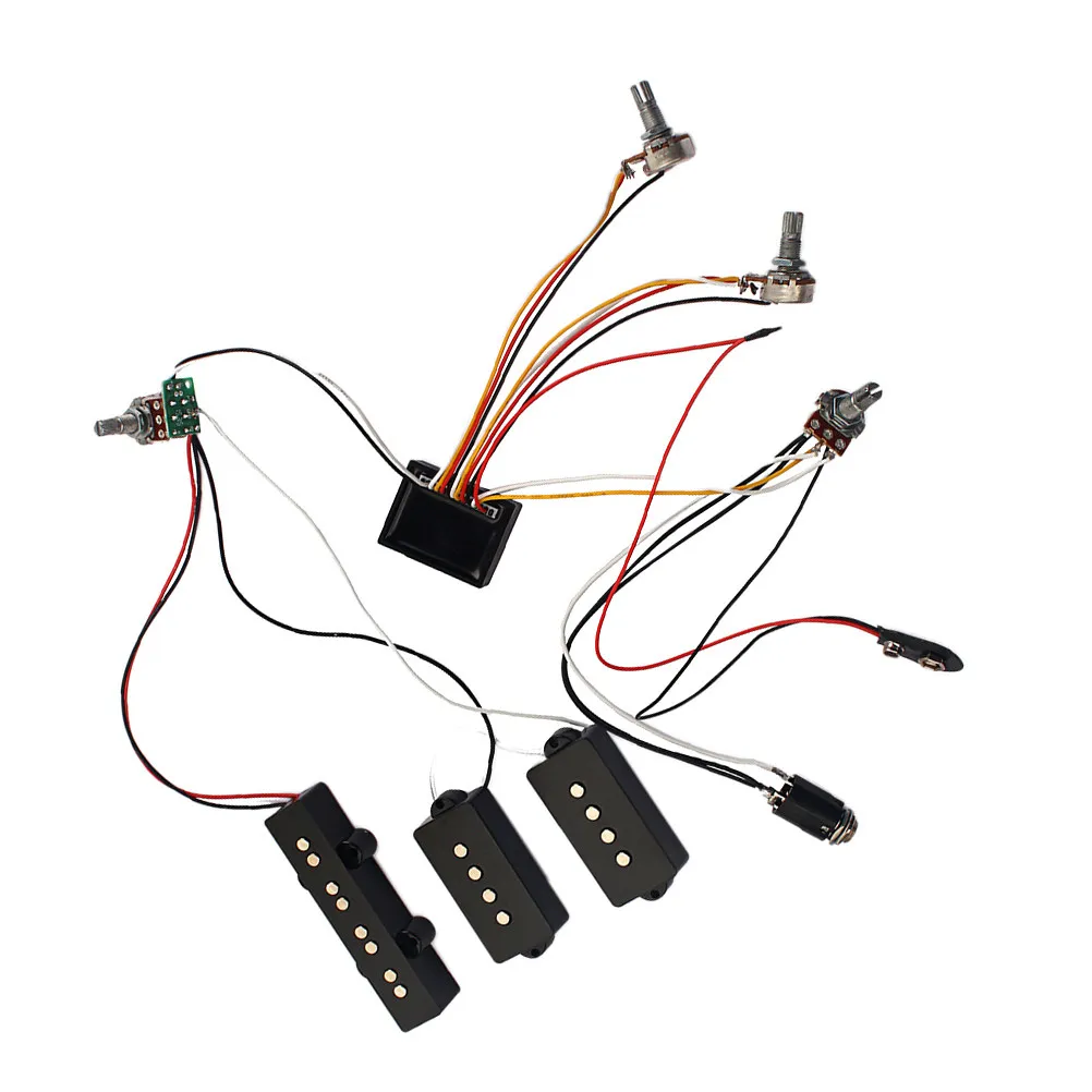3 Band Equalizer Preamp Bass Guitar Wiring Harness Jb Pickup Set System-Iii 5 Potentiometers Active Bass Pickup - view 5