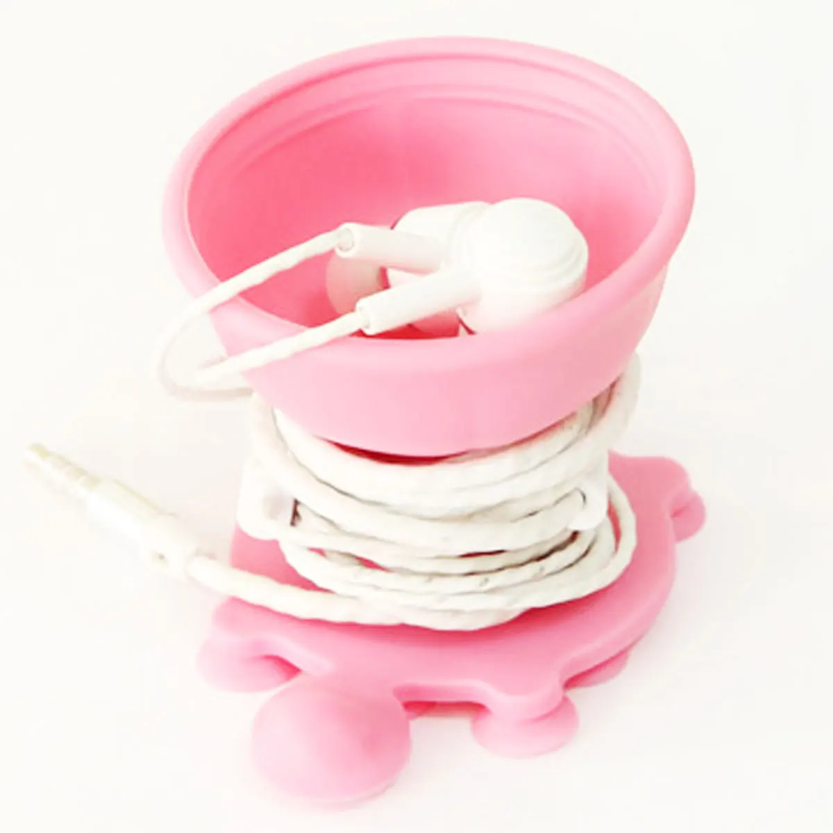 

2 Pcs Cable Headphone Cord Winder Suction Cup Stand Earphone Wrap Bobbin Wire Keeper