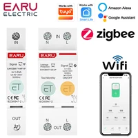 Interruptor de Circuito Inteligente Tuya WiFi ZigBee MCB 1/2P 63A con Medidor de Energía, Temporizador, Relé, Protector de Voltaje y Corriente, Control Remoto