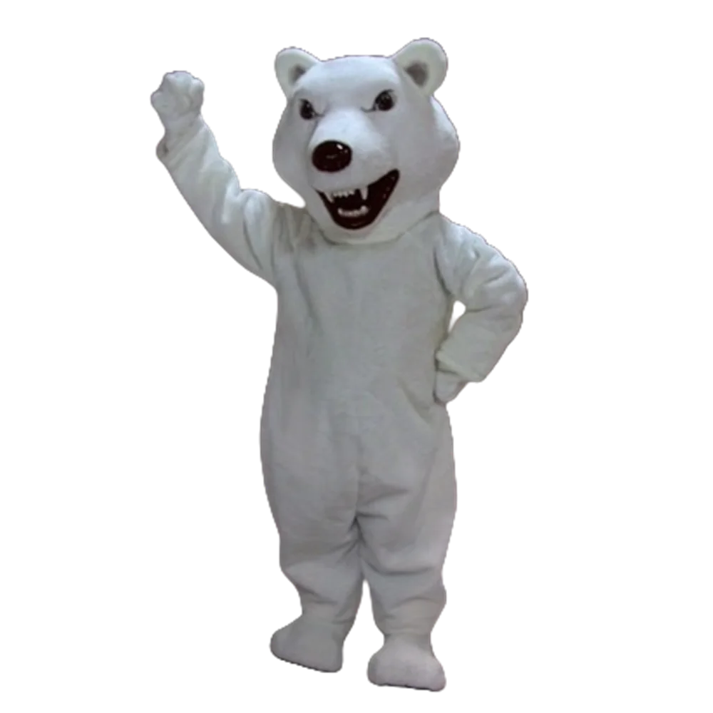 Mean Polar Bear Mascot Costume Adult Size Animal Theme White Bear Mascotte Mascota Outfit Suit Fancy Dress Cosply SW1094