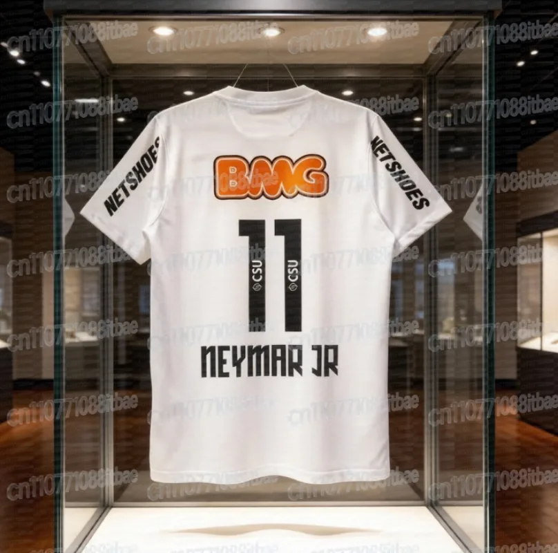 Beach Surfing Summer Classic Santossi Pure Cotton Football Shirt Retro Little Neymar Football Adult Men's Large FamilyMatching