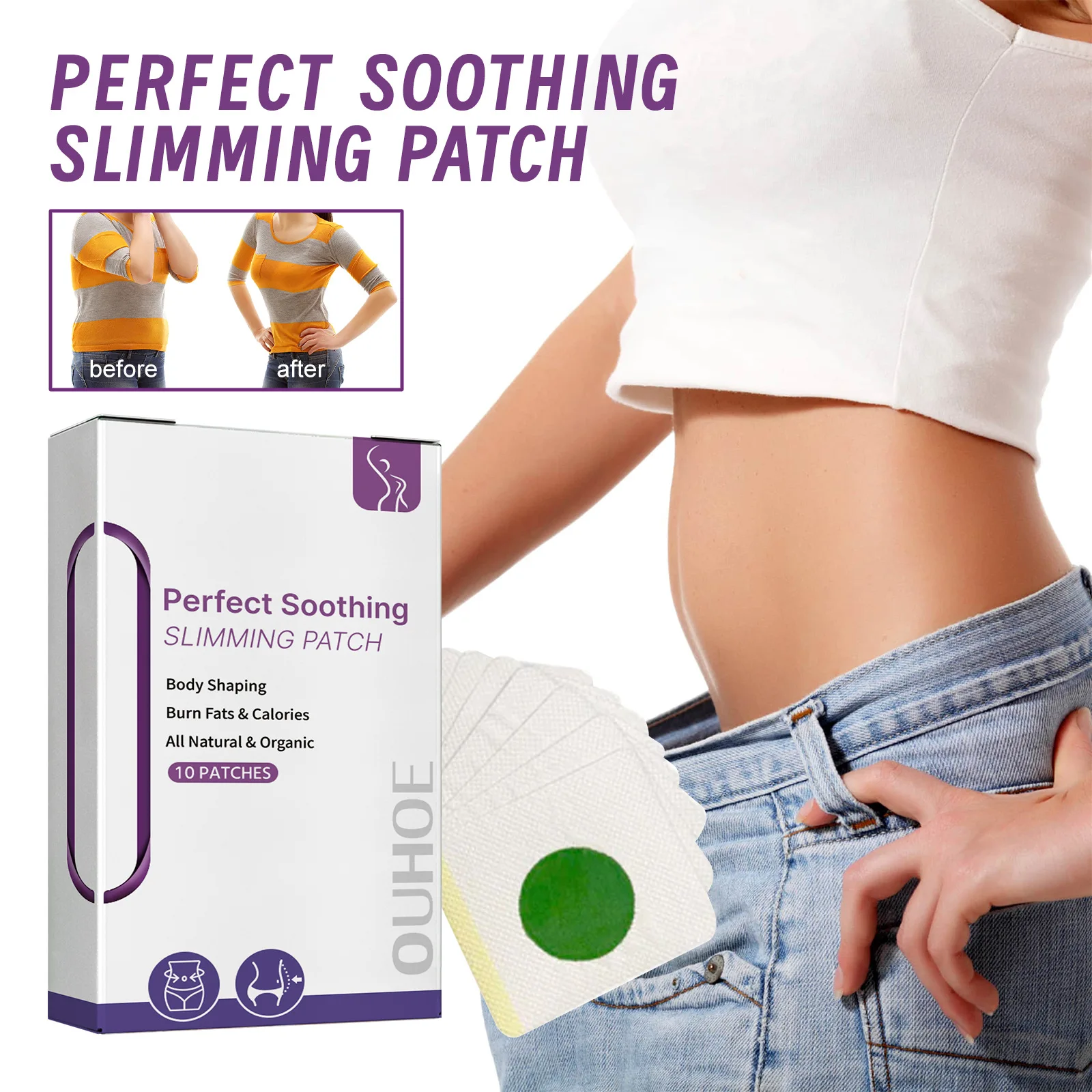 Slim Waist Navel Weight Burn Fat Waist Belly Diet Weight Loss Anti Cellulite Chinese Herbal Medicine Thin Patch Powerful