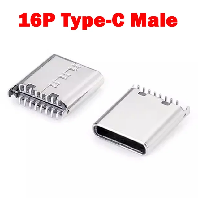 1-10 sztuk 16Pin złącze USB typu C pionowe SMT męski interfejs gniazdo wtykowe złącze portu ładowania 16P typu C Jack