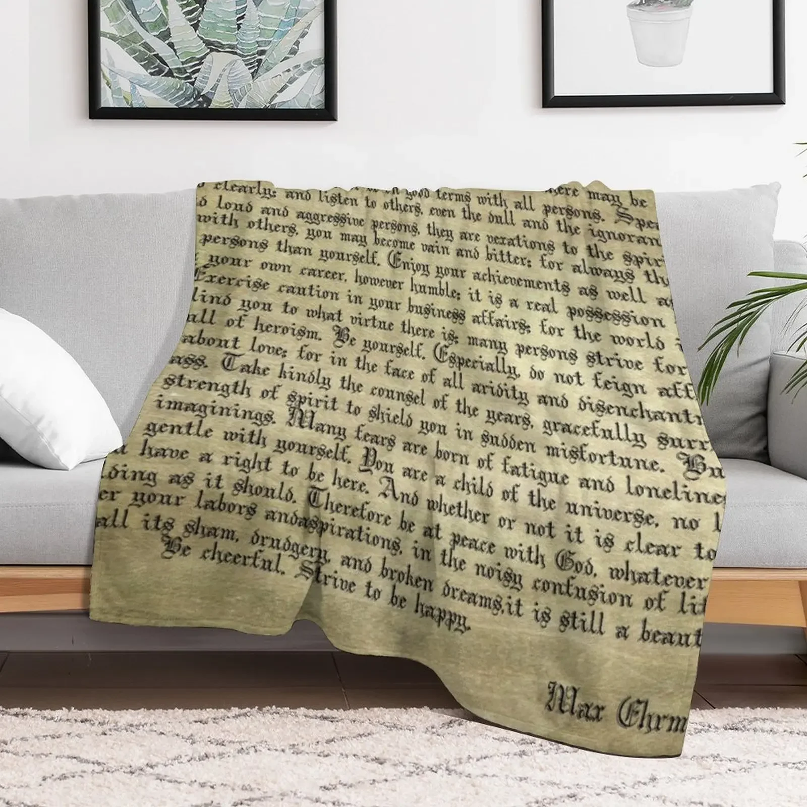 Vintage Desiderata Throw Blanket Flannel Fabric For Decorative Sofa Bed linens Stuffeds Blankets