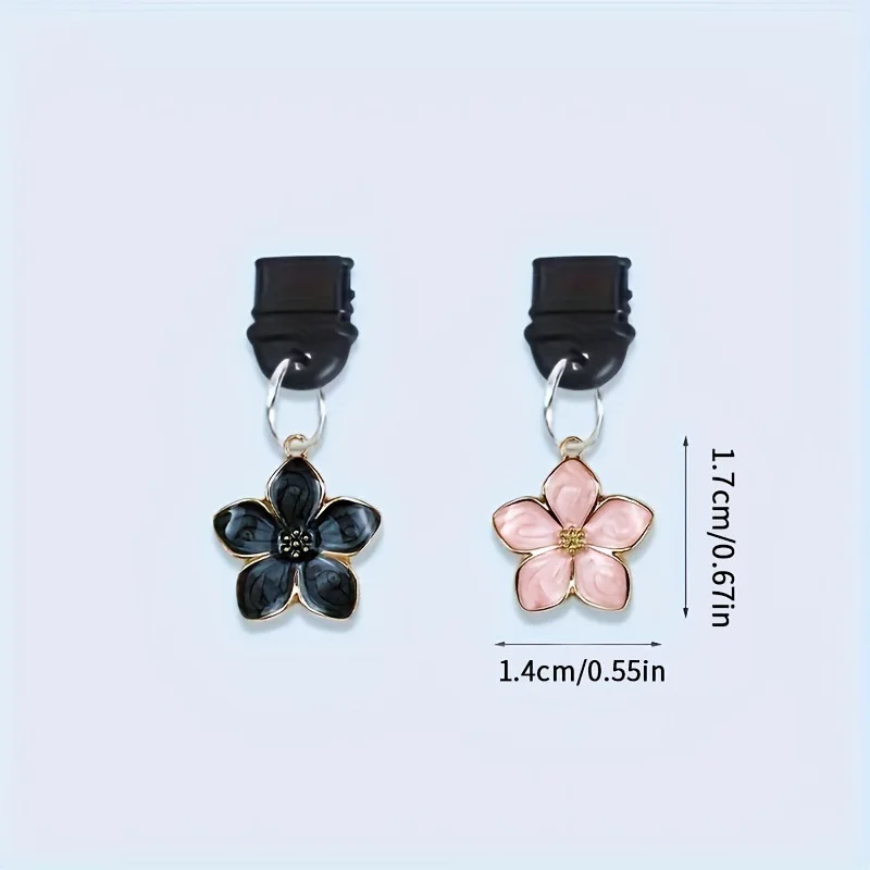 Bonito rosa preto flor poeira plug acessórios decoração para iphone huawei samsung tipo-c telefone móvel universal poeira plug presente