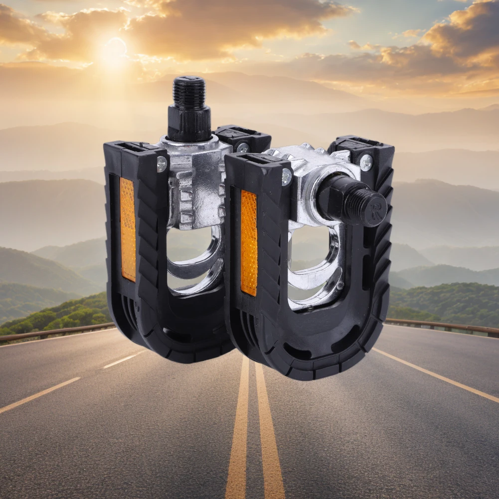 

Велосипедные складные педали с защитным светоотражающим листом, педали для горного велосипеда, велосипедные плоские педали из алюминиевого сплава, аксессуары для велосипеда