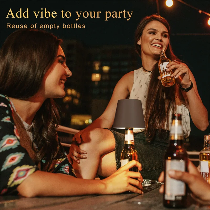 Wireless Bottle Lamp Shades Dimmable RGB Wine Bottle Lamp Indoor & Outdoor LED Wine Bottle Lights for Home Bar Party Decor