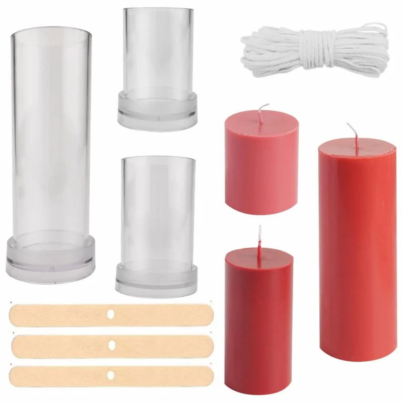 

Complete Candle Making Kit: 3-Size Mold with 15m Wicks for DIY Scented, Wedding, Christmas Candles