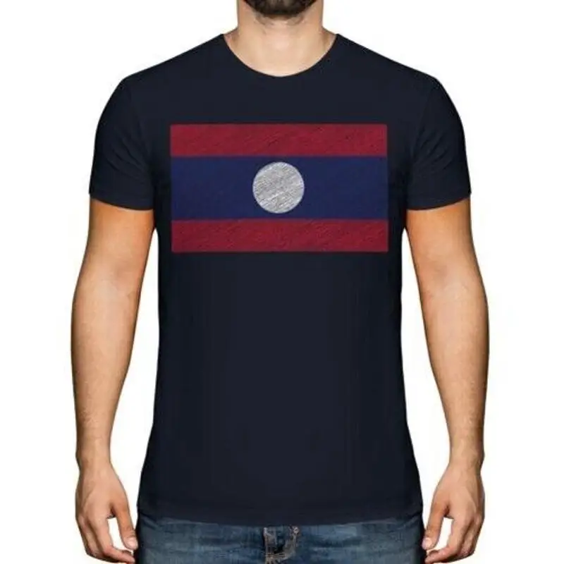 

Laos Scroll Men's Flag T-Shirt Gift Lao Laotian