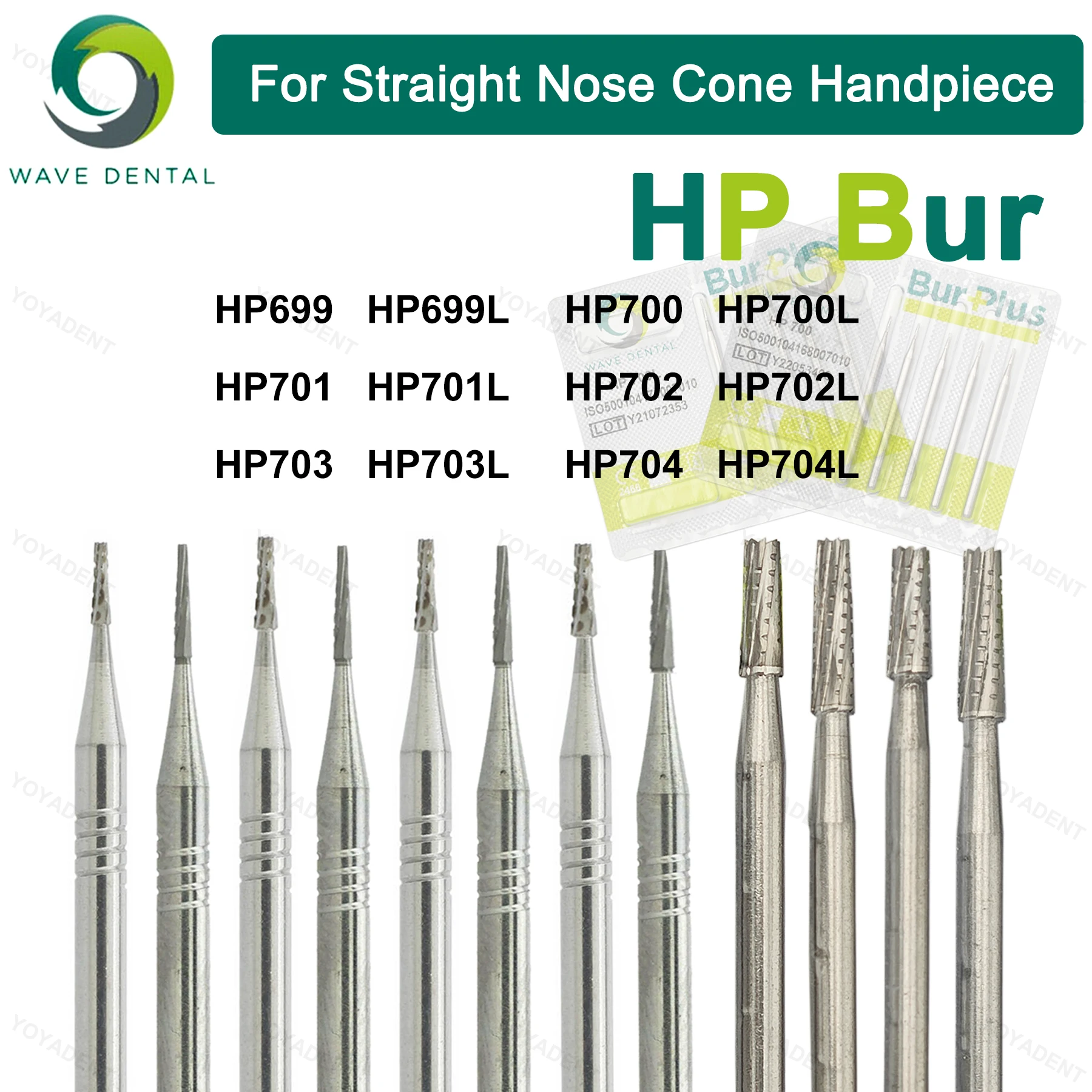 

WAVE Dental Tungsten Carbide Burs HP Burs For Straight Nose Cone Low Speed Handpiece Dia 2.35mm 5Pcs/Pack Dental Materials