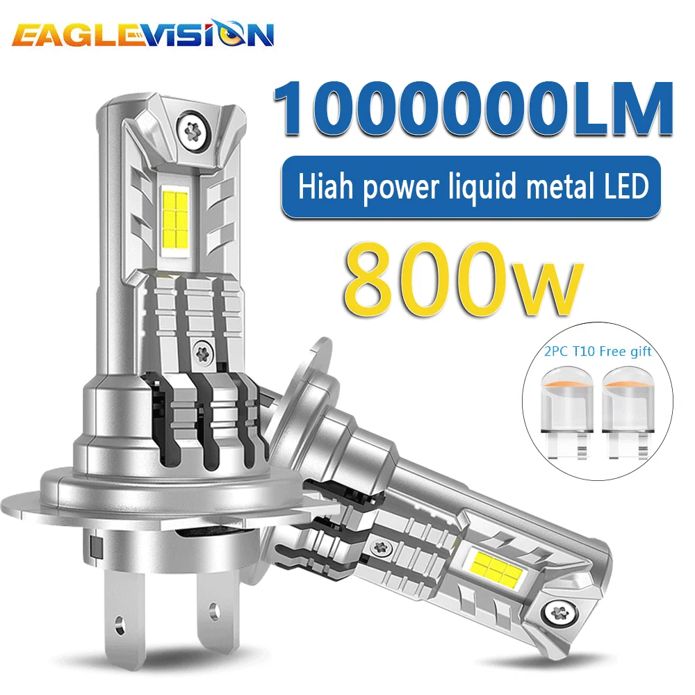 

EAGLEVISION High Power 1200W H7 LED Lights Front 12V 24V 1: 1 Size Super Bright Car Headlight Fog Light Plug and Play 6500K