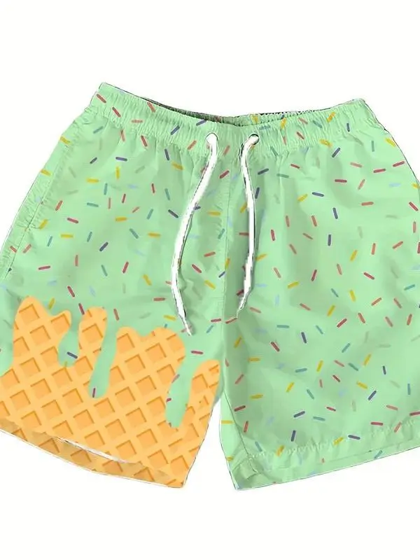 

Loose Fit 3D Printed Sports Shorts for Men Comfortable Elastic Waist Polyester Fiber All Season Casual Wear XJGOOD Brand