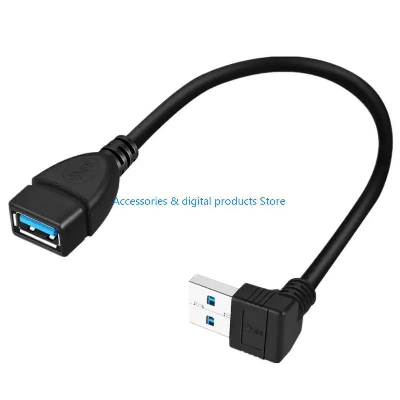 77JD USB3.0 Male to Female Data Cable with Right and Left Connectors USB3 Cable for Optimals Performances