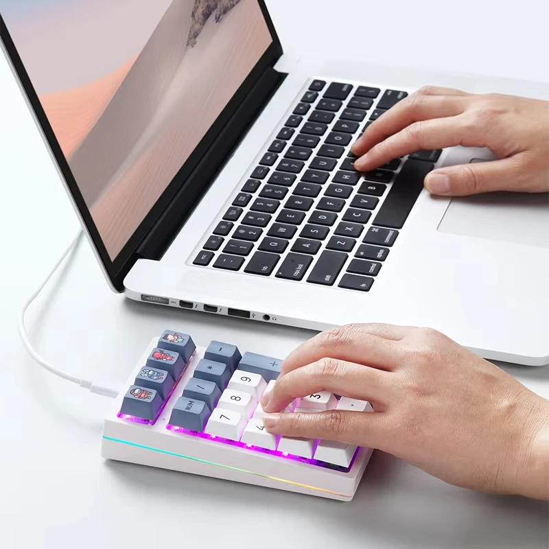 Darmoshark K3 QMK ミニ数値メカニカルキーパッド 21 キー RGB バックライトホットスワップ PC ゲーミングキーボード E スポーツラップトップアクセサリー ​