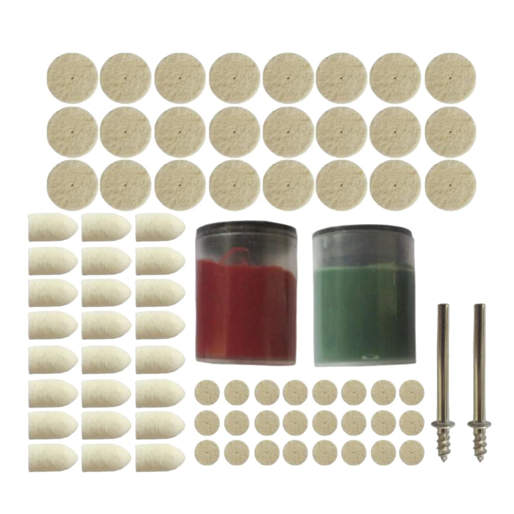 

76 Pcs Wool Polishing Wheel Set Buffing Pad Electric Grinding Head Mop Kit Felt Polisher Steel Drill