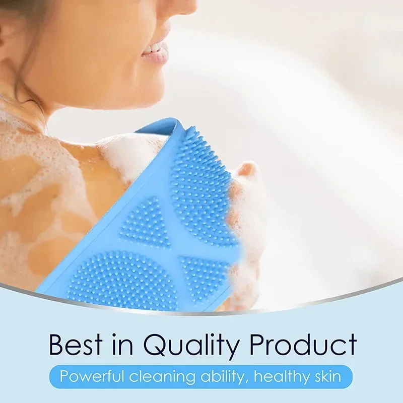 1pc Silicone Corpo Scrubber Spazzola per doccia Bagno Spazzola esfoliante Cintura Scrub per la schiena Detergente per il corpo Cinghia per la pulizia Accessori per il bagno