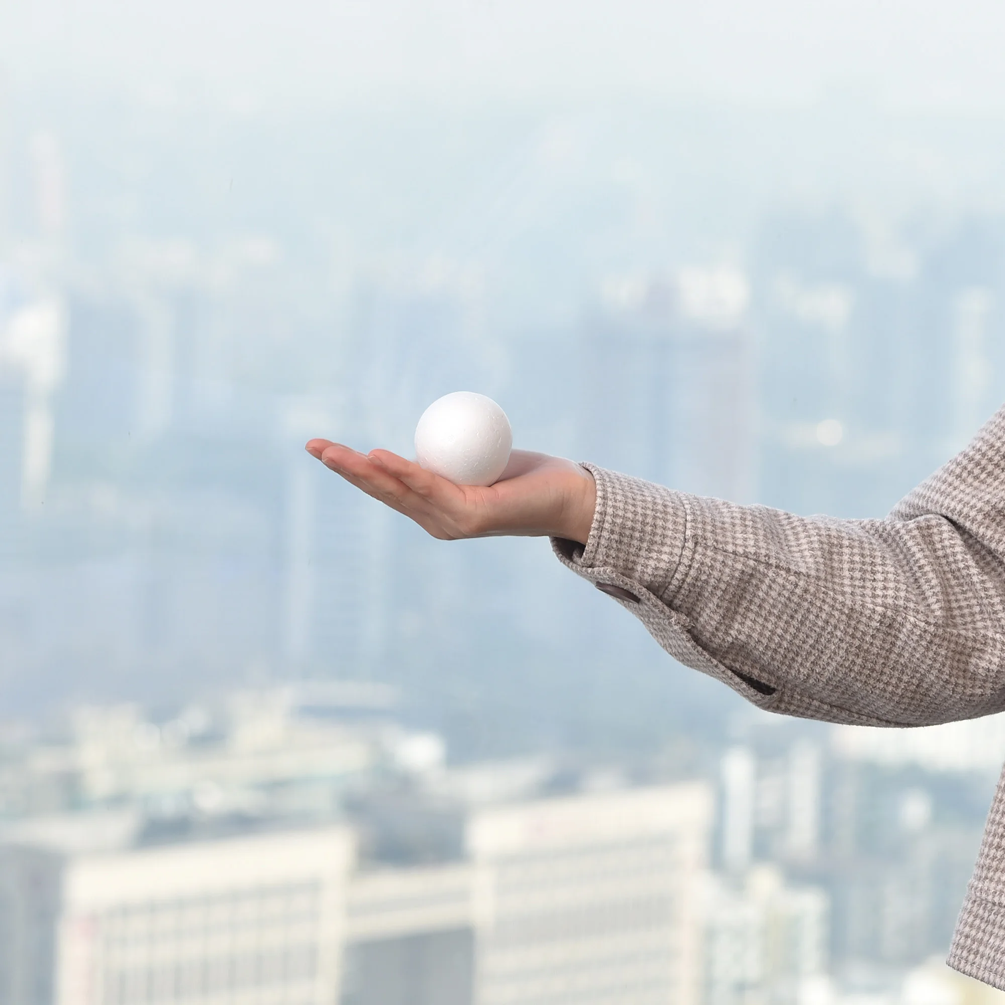 56Pcs 2 "흰색 폴리스티렌 거품 공 공예 예술에 대 한 부드러운 라운드 솔리드 공 DIY 가정용 파티 장식