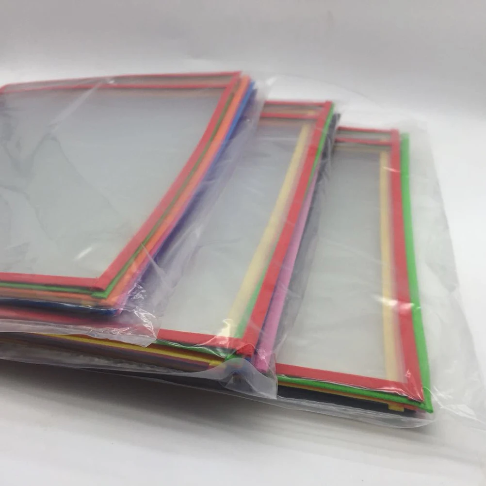 

6Pcs Car Sewing Clear PVC Document Pockets Reusable Dry Erase Sleeves for Office School Marker Holder Corner Grommets