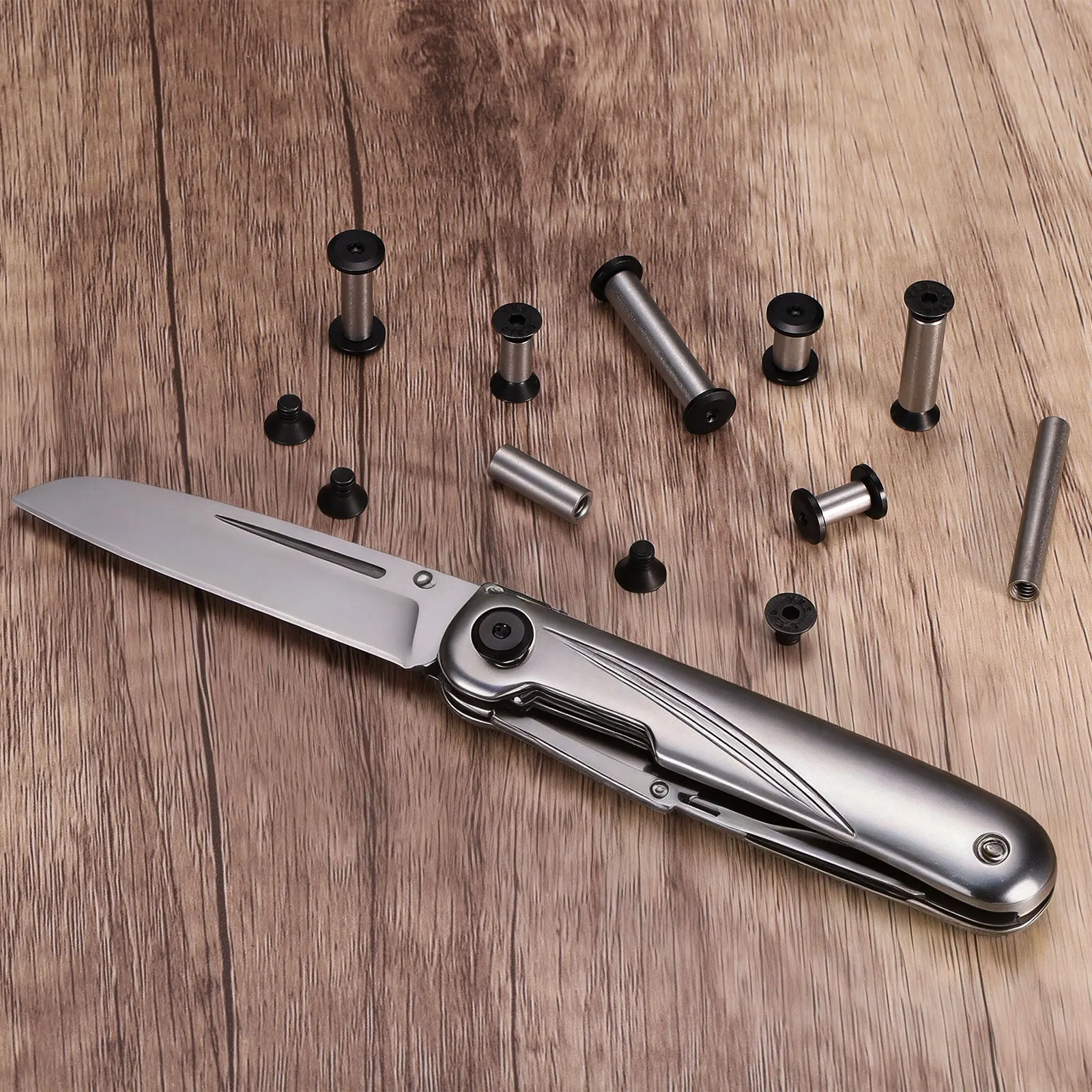 Uxcell 5/10pcs Knife Handle Screws 5/6mm Dia. Hex Sink Head Pocket Knife Pivot Pin Folding Knives Bolts Fasteners Blade Fixing
