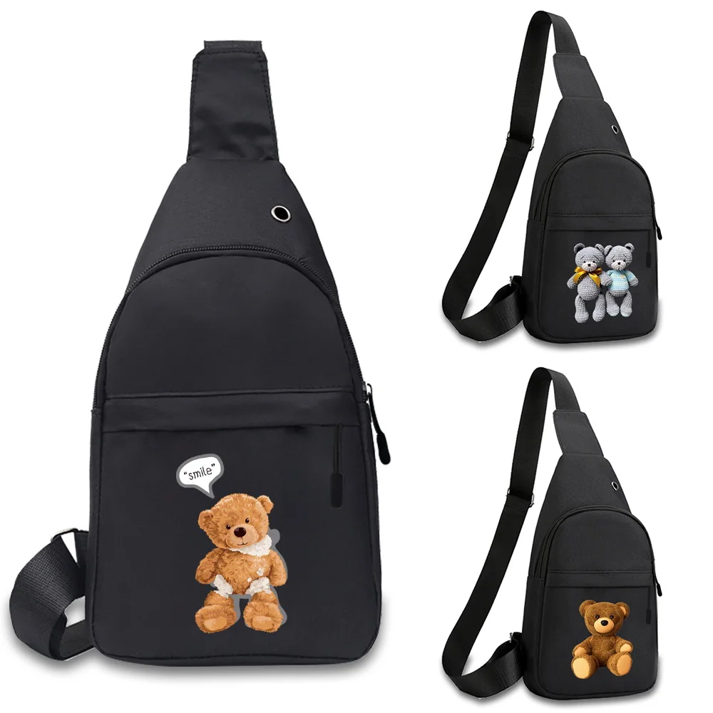 

Нагрудная сумка серии Bear, модная повседневная многофункциональная сумка через плечо большой вместимости, модная нагрудная сумка для путешествий и пешего туризма