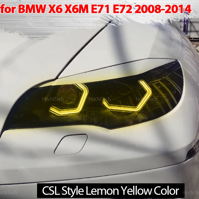 

Для BMW X6 X6M E71 E72 2008-2014 Ультра яркий дневной свет Кристалл Лимон Желтый Белый DTM Форма M4 Стиль Angel Eyes Комплект колец