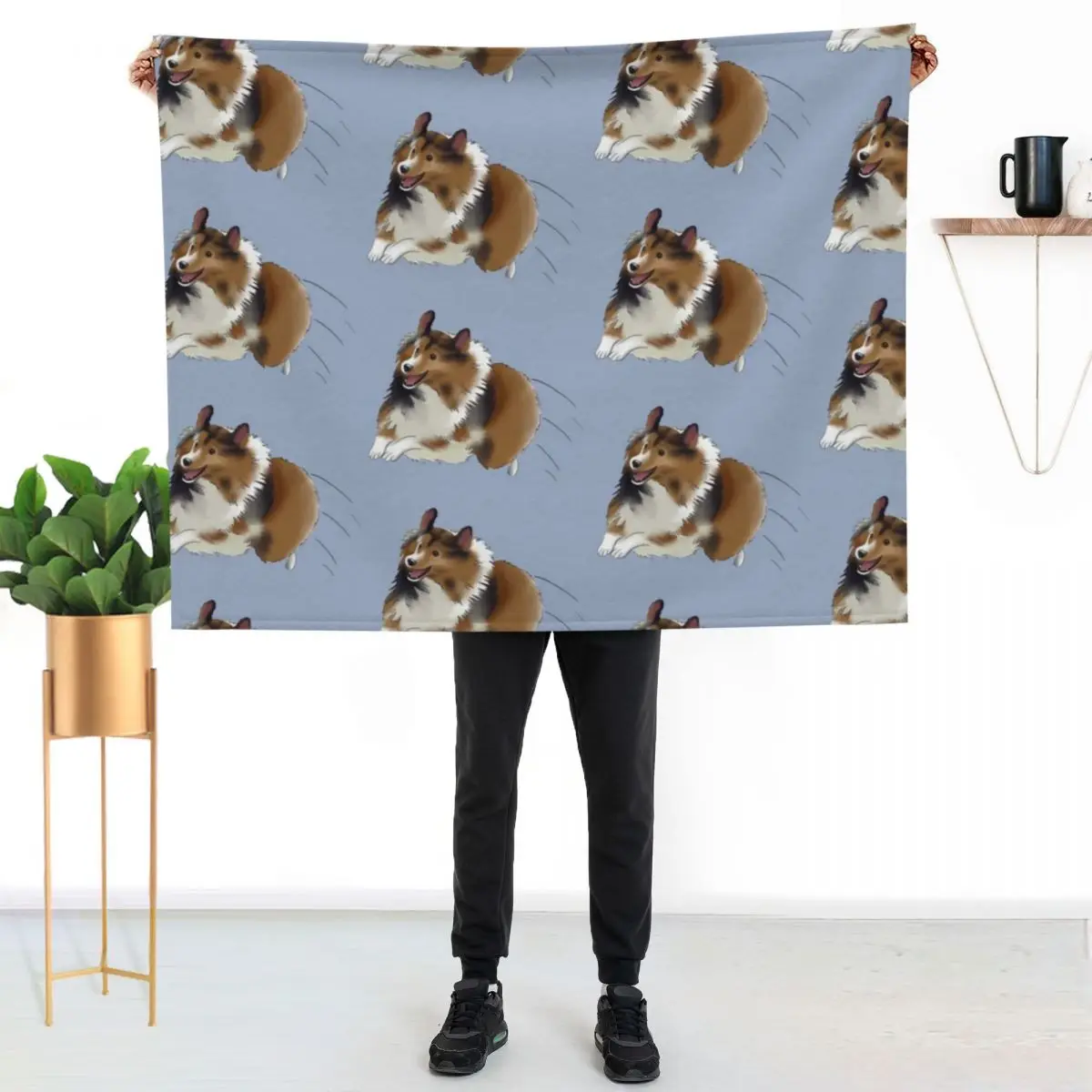 Cute Sheltie Jumpling, Shetland Sheepdog Throw Blanket manga Camping Thin blankets ands Warm Blankets