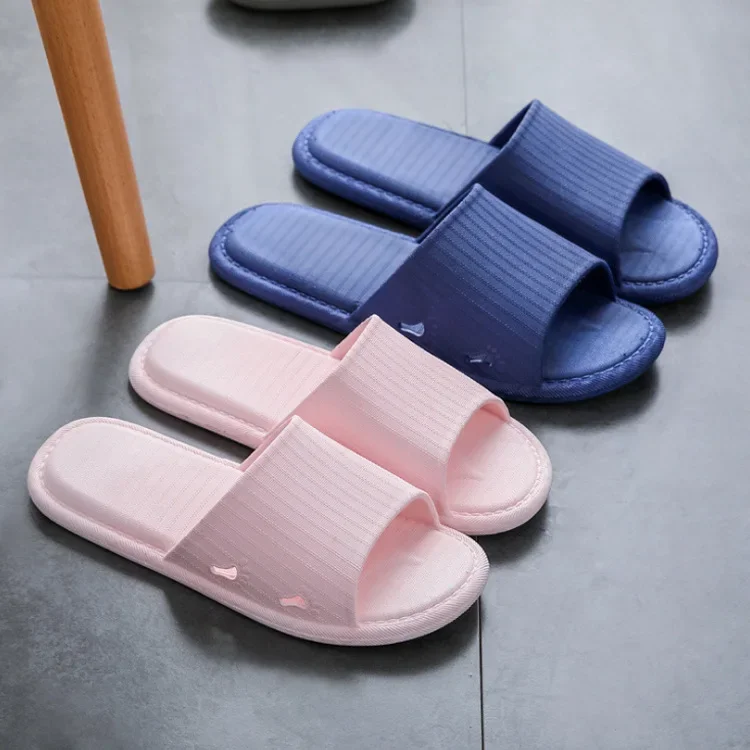 PVC Summer Women Slipper Indoor Home Casual Flip Flops Bathroom Shower Hotel Anti Slip Slides Men Soft Soles Sandals Shoes