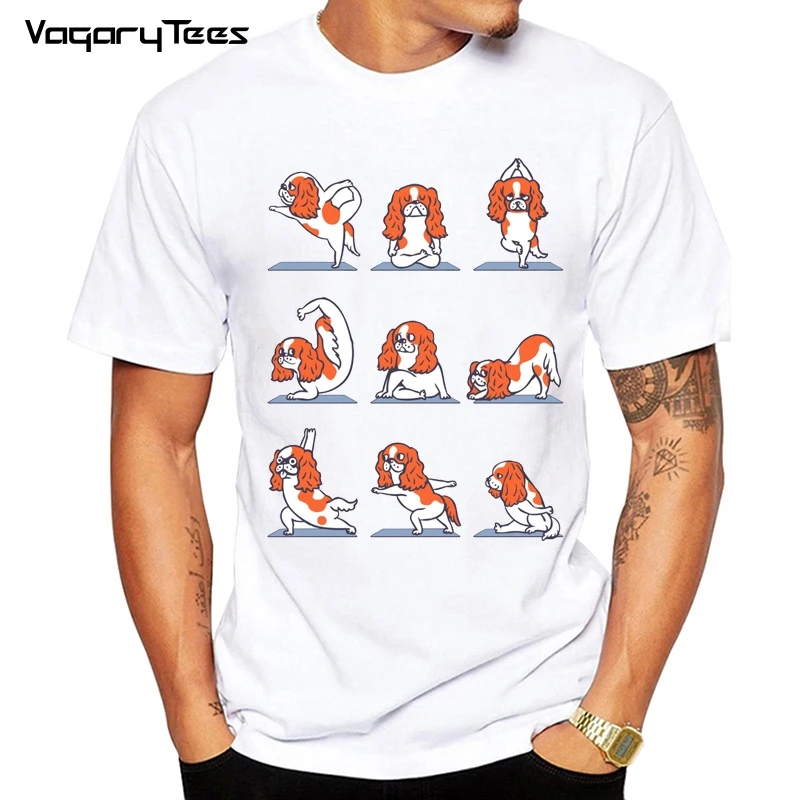 Super cute Basset hound/Spaniel/Cocker Spaniel/Bichon Frise/St Bernard/Corgi exercise Tshirt summer funny pug dogs print Hot Top