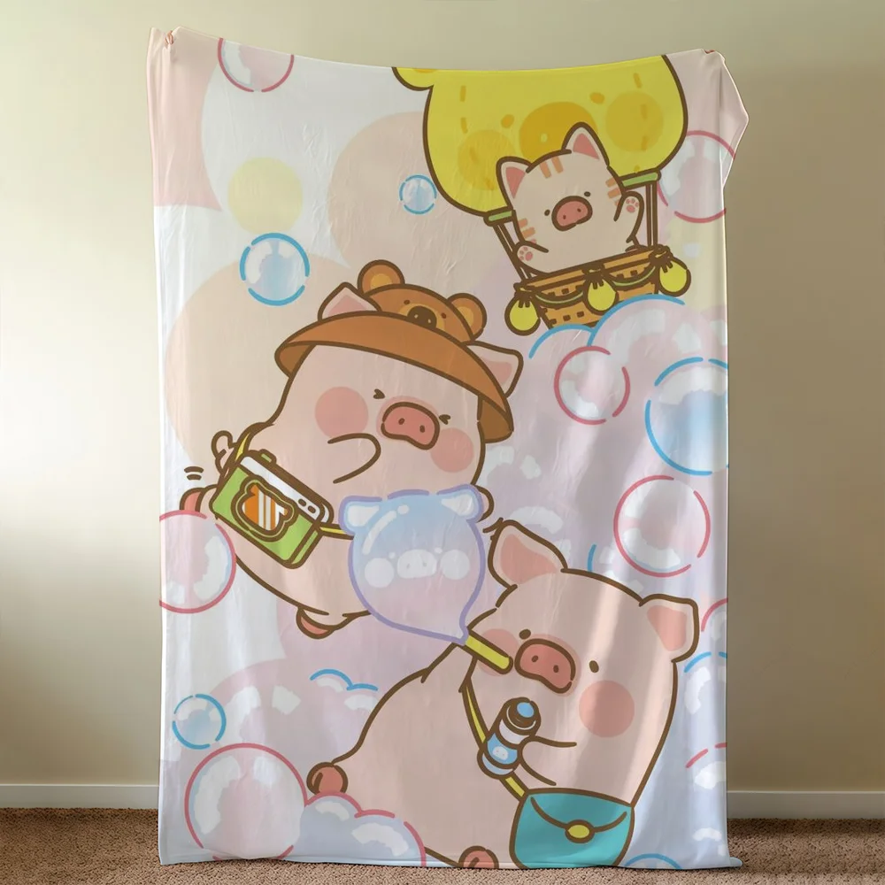 Cute Cartoon L-LuLuS The Piggy Blanket Soft Warm Furry Throw Super Kids Toys Bed Sofa Car Cradle