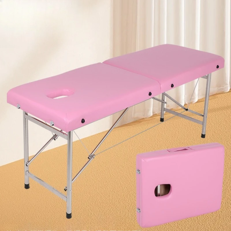 

Portable Folding Massage Table with Carry Handles, Adjustable Height Mobile Bed for Tattoo, Therapy & Beauty Salon Services