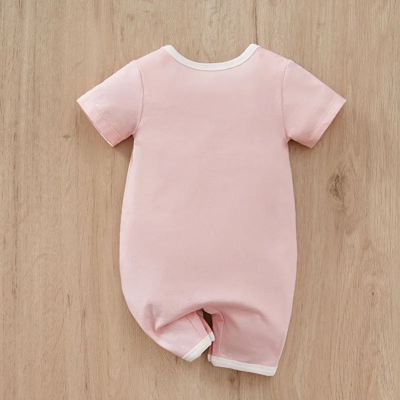 Newborn Baby Girl Cute Animal Short Sleeves Jumpsuit Thin Comfortable Cotton Bodysuit One Piece Boy Summer Outfits Clothing