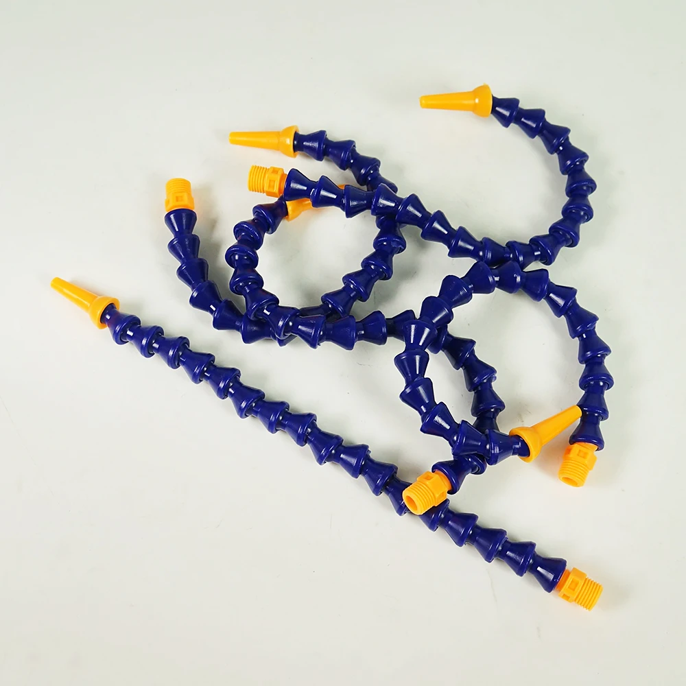 

LY Plastic Oil Water Hose CNC Switch 30cm 1/4 Round Nozzle Flexible Coolant Pipe Hose Blue Orange