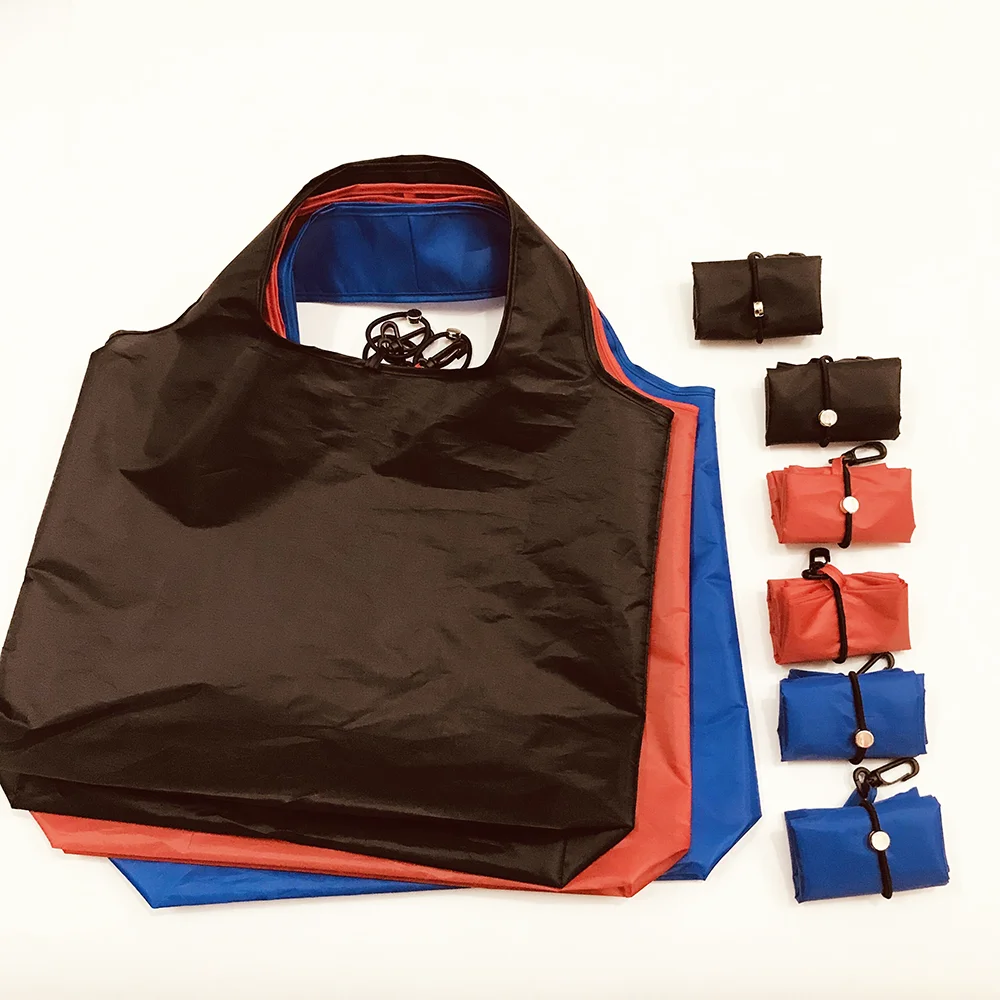 Portable Roll up Bag Fashionable Recycled Polyester Folding Shopper Bag Eco-friendly Reusable Large Capacity Storage Tote Bag