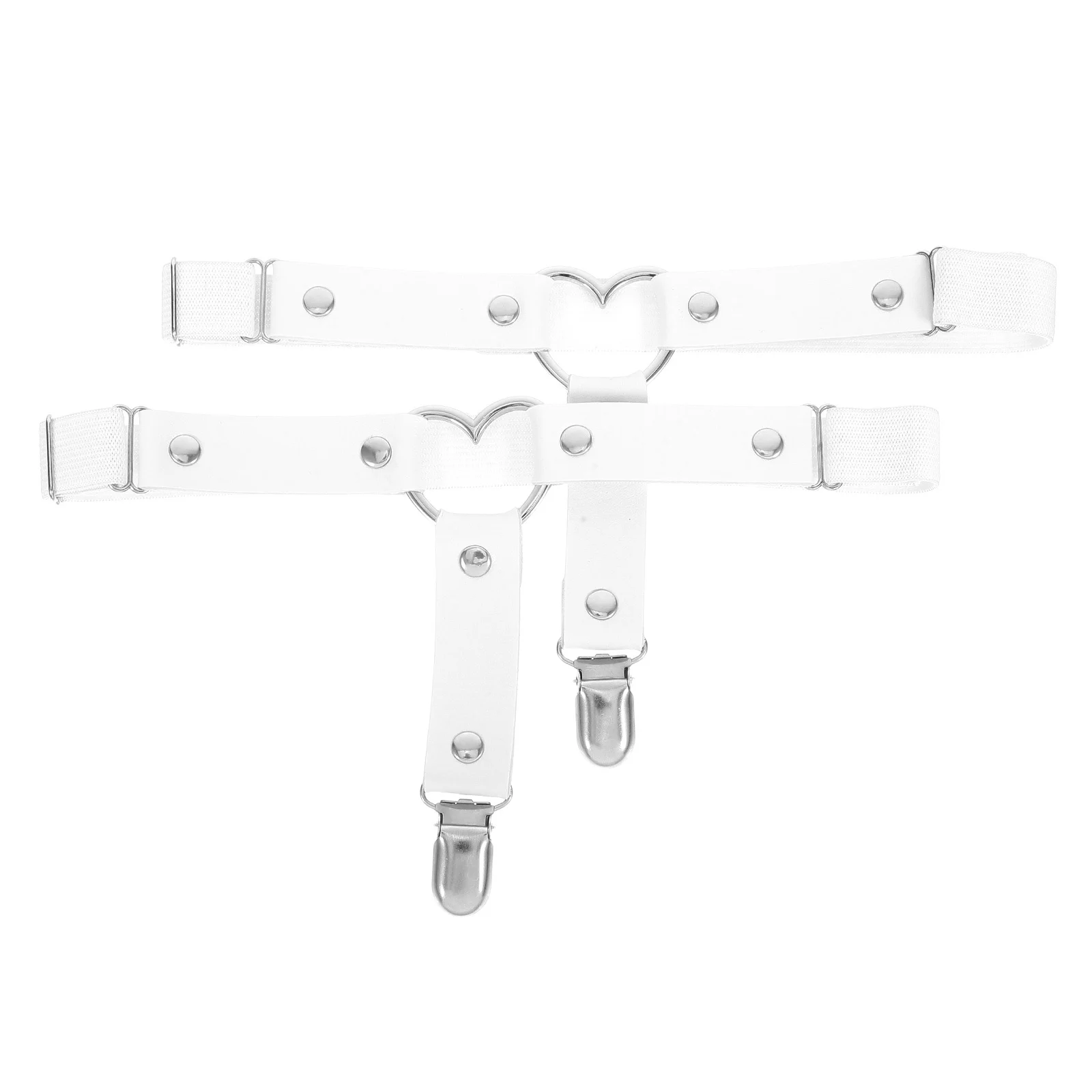 

2pcs One Size Adjustable Pu Alloy Pants Punk Harness For Cosplay Bind Games Leg Binding Comfortable Fit