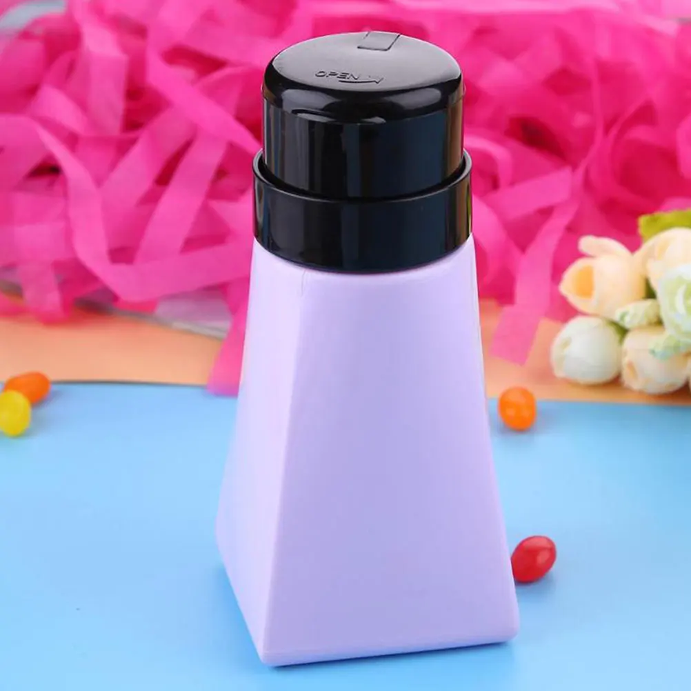 

2pcs Nail Polish Remover Bottles Clear Empty Pump Airless Leakproof Travel Size Plastic Long Term Use Liquid Storage Small