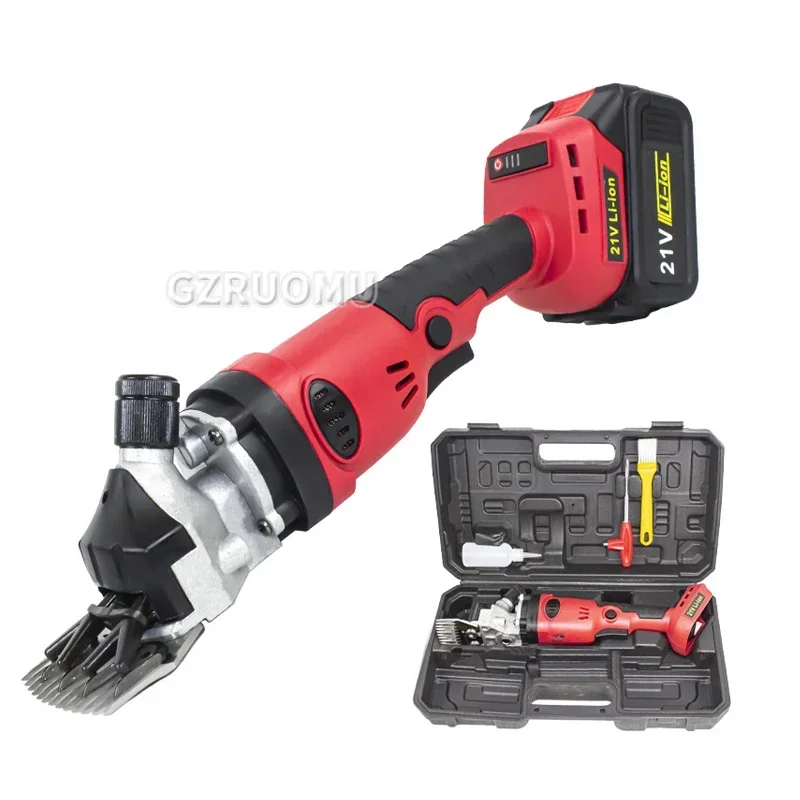 2 Speed 13Teeth Electric Wool Shears Goat Horse Hair Scissor Wireless Sheep Shearing Farm Clipper Tool for 4.0AH2000mah Battery