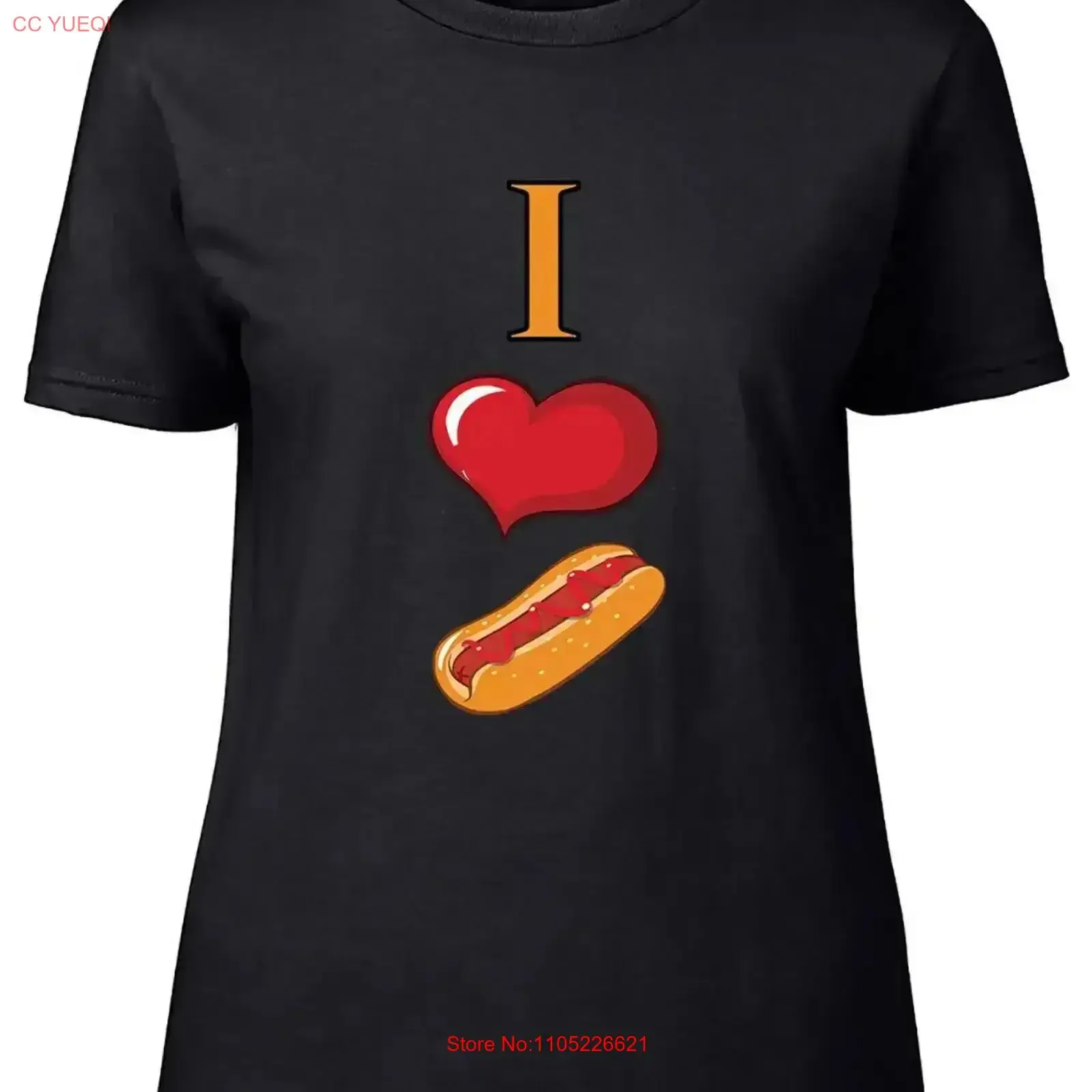 I Love Hot Dogs Womens T Shirt Sausage Bun Mustard Ketchup Ladies vintage Washed fashion graphic Comfortable Soft streetwear