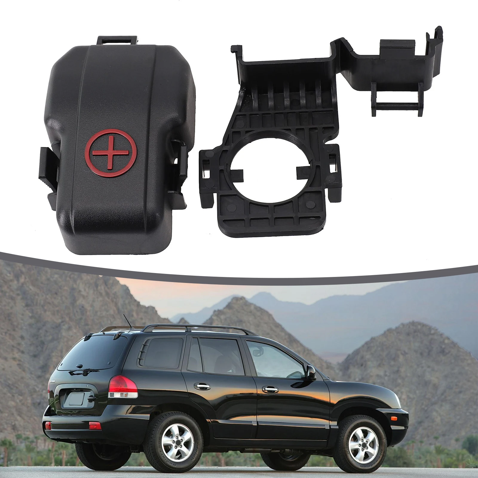 Car Cover Battery Terminal Cap Black Accessories Plastic Replacements 4 Inch Battery Positive Cover For Elantra HD