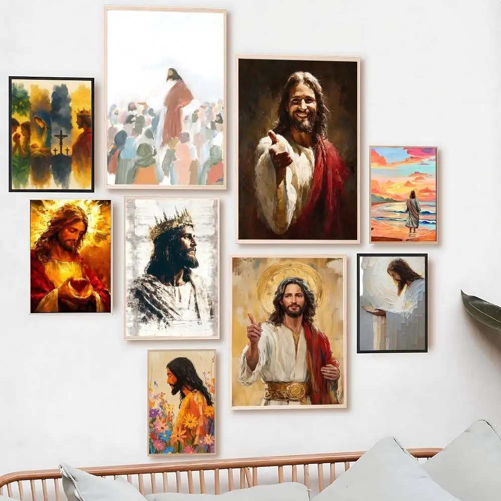 Jesus Christus Leinwand-Posterdruck, Leinwandbilder für Zuhause, für Wohnzimmer und Schlafzimmer, Wanddekoration, moderne Dekoration, rahmenloses Gemälde