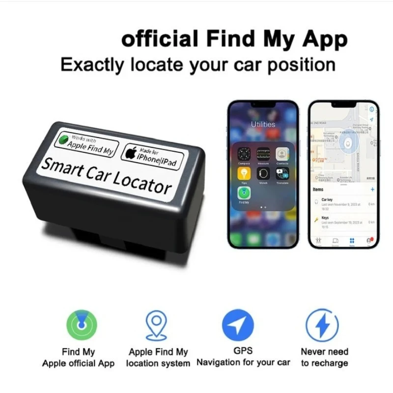 

Мини GPS-трекер для автомобиля OBD2 локатор для Apple Find My Tag OBD GPS-монитор трекер автомобиля анти-потерянное бесплатное приложение