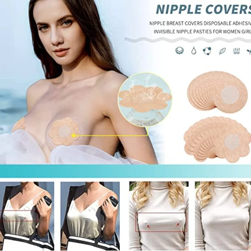 Women Invisible Breast Lift Tape Overlays on Bra Sexy Nipple Stickers Chest Covers Adhesivo Bra Nipple Pasties Protection Insert