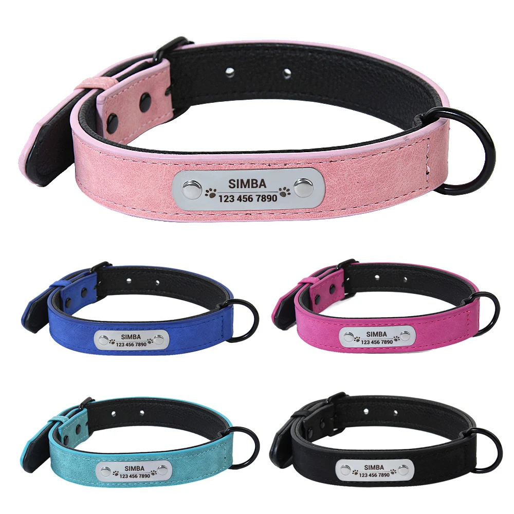 Correa de cuero personalizada para perros, conjunto de collares y correas personalizados para mascotas, Collar de cuero duradero para perros pequeños, medianos y grandes