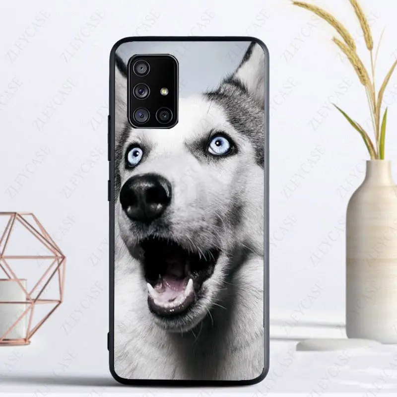 cute dog Wacky Husky dog pug Cover For samsung Galaxy A53 A52S A11 A14 A13 A21S A23 A24 A32 A33 A34 A40 A50 A51 A71 A73 5G cases