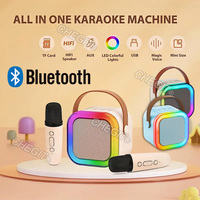 K12 Portable Karaoke Machine 5.3 Bluetooth Speaker PA System With 2 Wireless Microphones Home Family Singing Children's Gifts