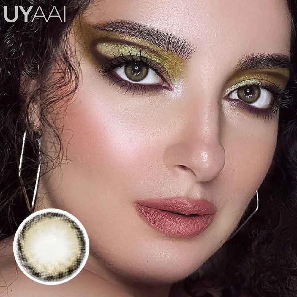 UYAAI 1 Paar farbige Kontaktlinsen für die Augen, natürliche braune Linsen, Schönheitslinsen, graue Linsen, Augenkontaktlinsen für Frauen, hochwertige Linsen – Detail 18