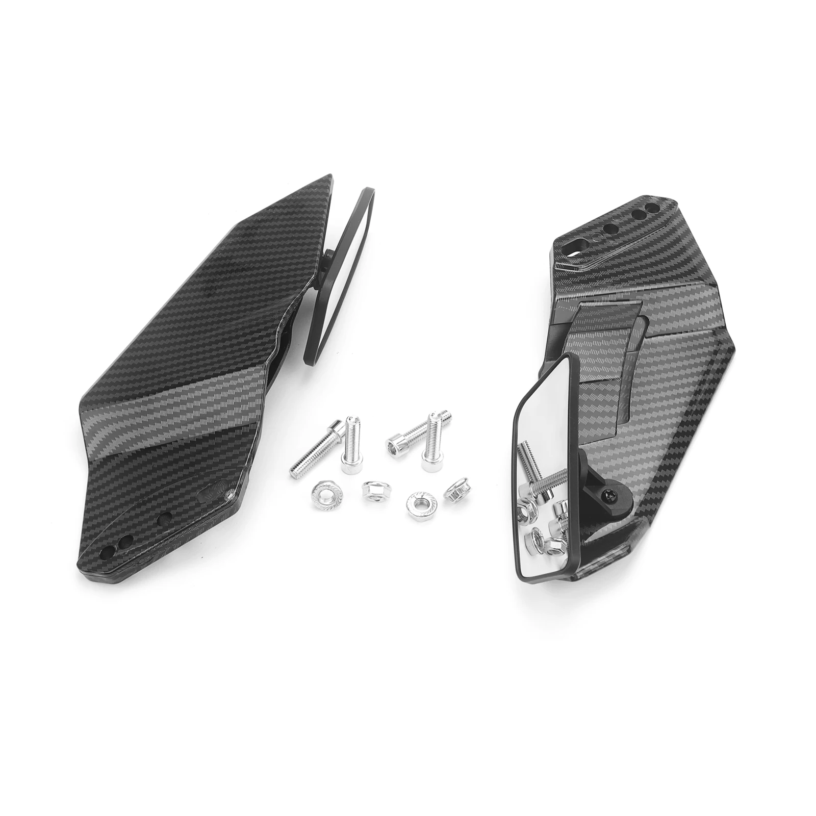 ألياف الكربون - مظهر جناح جانبي قابل للتعديل ومرايا الرؤية الخلفية وضع شعبي! لهوندا كاواساكي سوزوكي BMW ياماها الدراجات #3