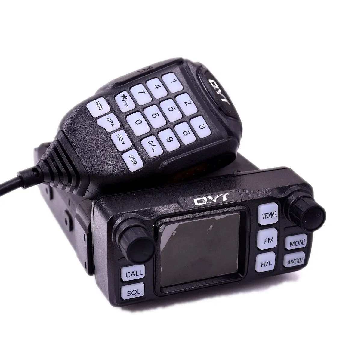 QYT KT-5000 Pemancar Radio Mobil Seluler Dual Band VHF UHF Mikrofon Keyboard Layar Panel Depan Dapat Dilepas Interkom Nirkabel