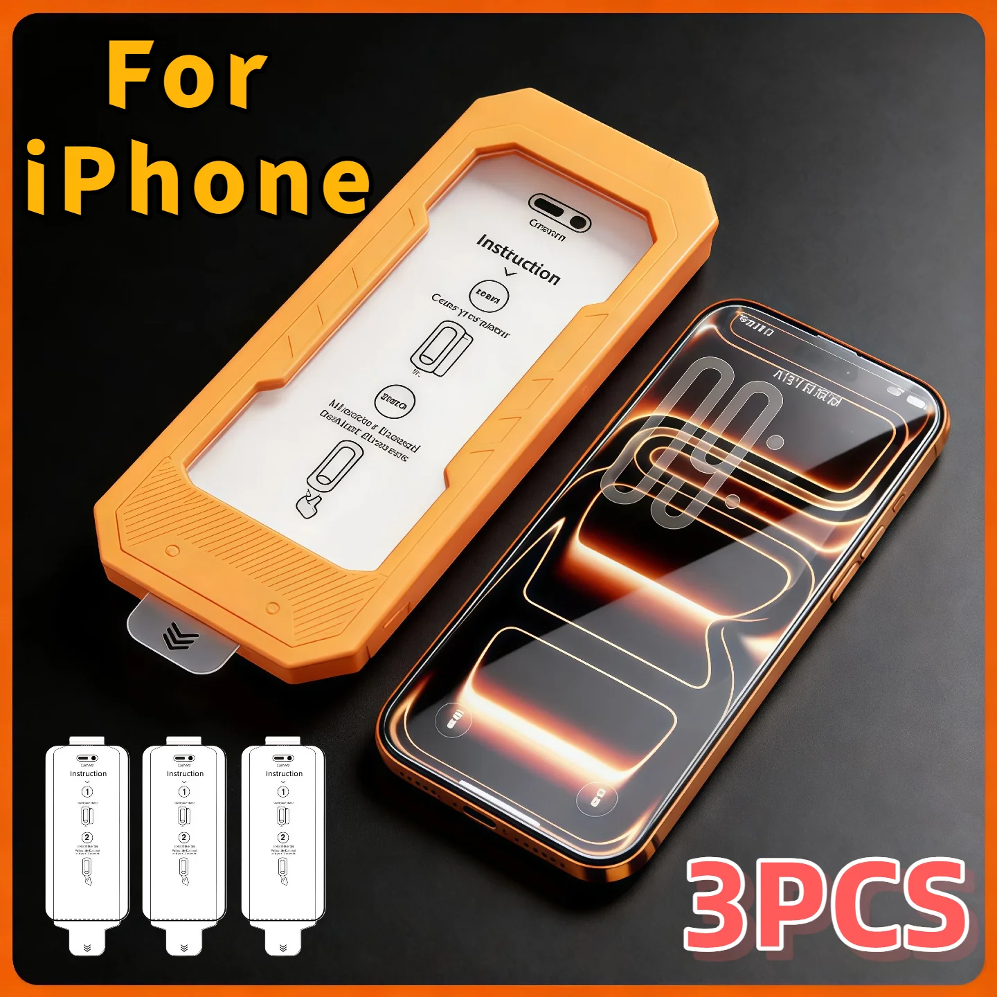 

3-Pack HD 9H Tempered Glass Screen Protector Set for iPhone Air 17ProMax 16Pro 15Plus 14 13 12 Series Full Coverage Protection